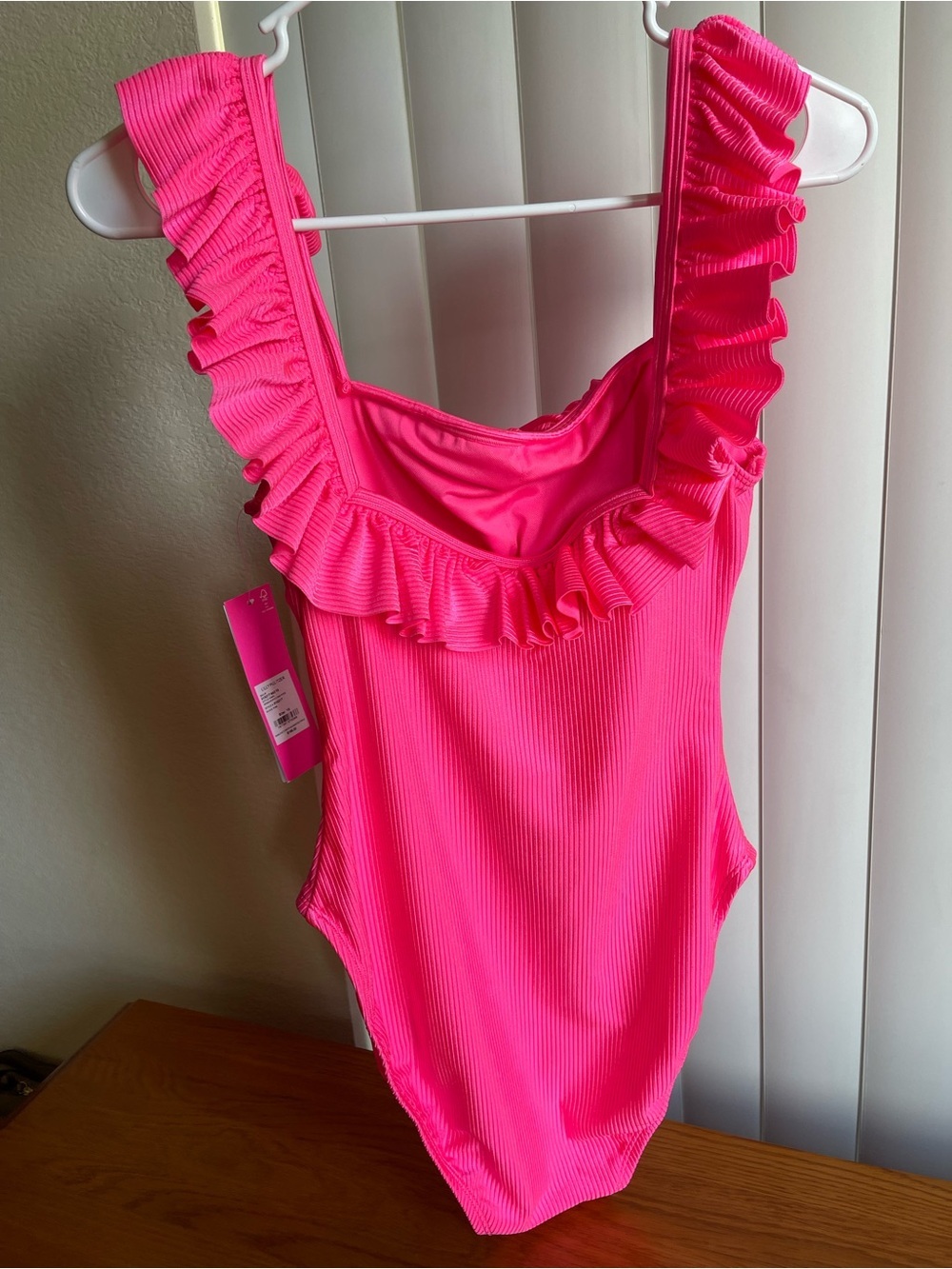 Lilly Pulitzer Aemma Ruffle One Piece Roxie Pink Size 10 - Picture 5 of 12